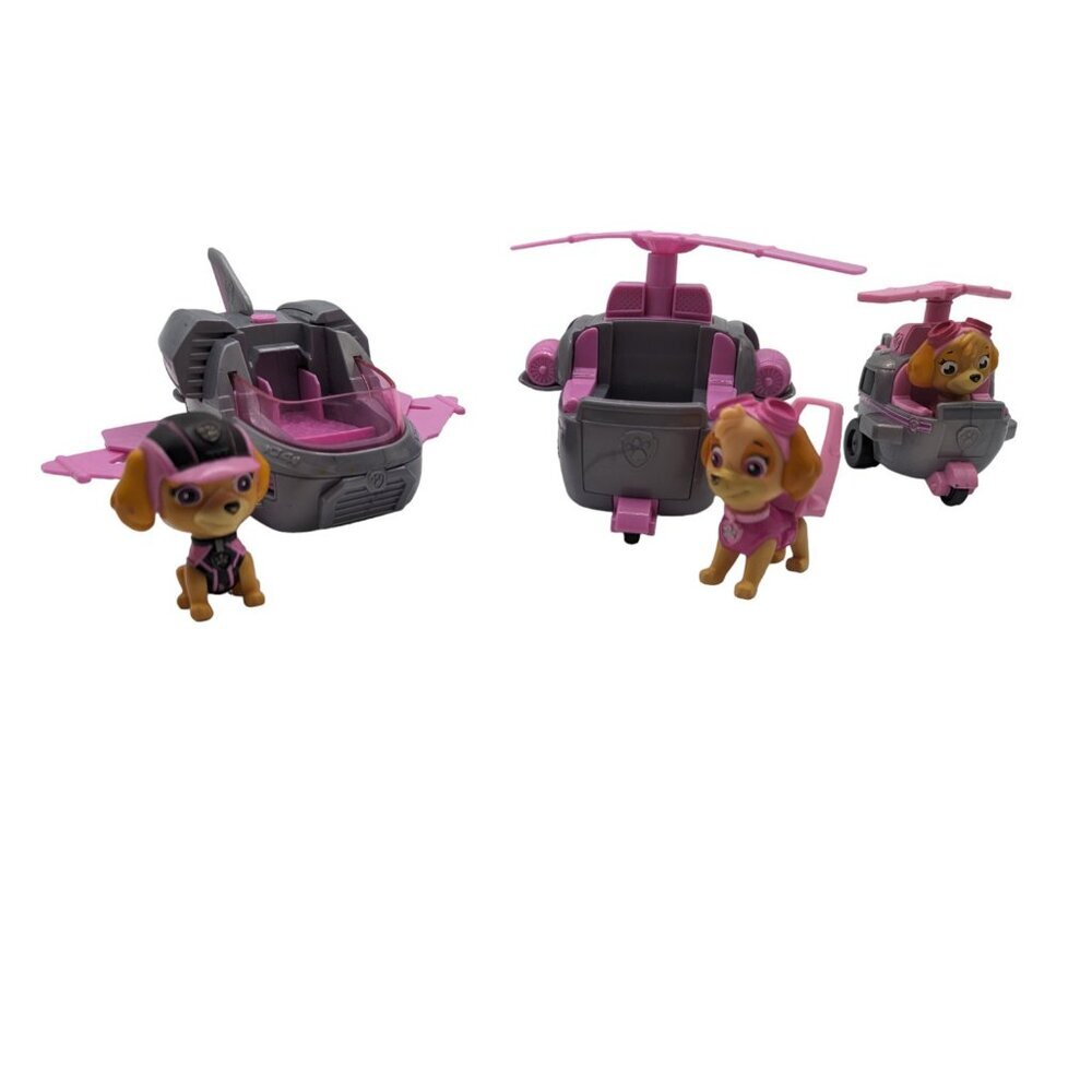 Lot of 3 Spin Master Paw Patrol Skye with Helicopters & Rescue Jet Air Vehicles - Picture 7 of 8